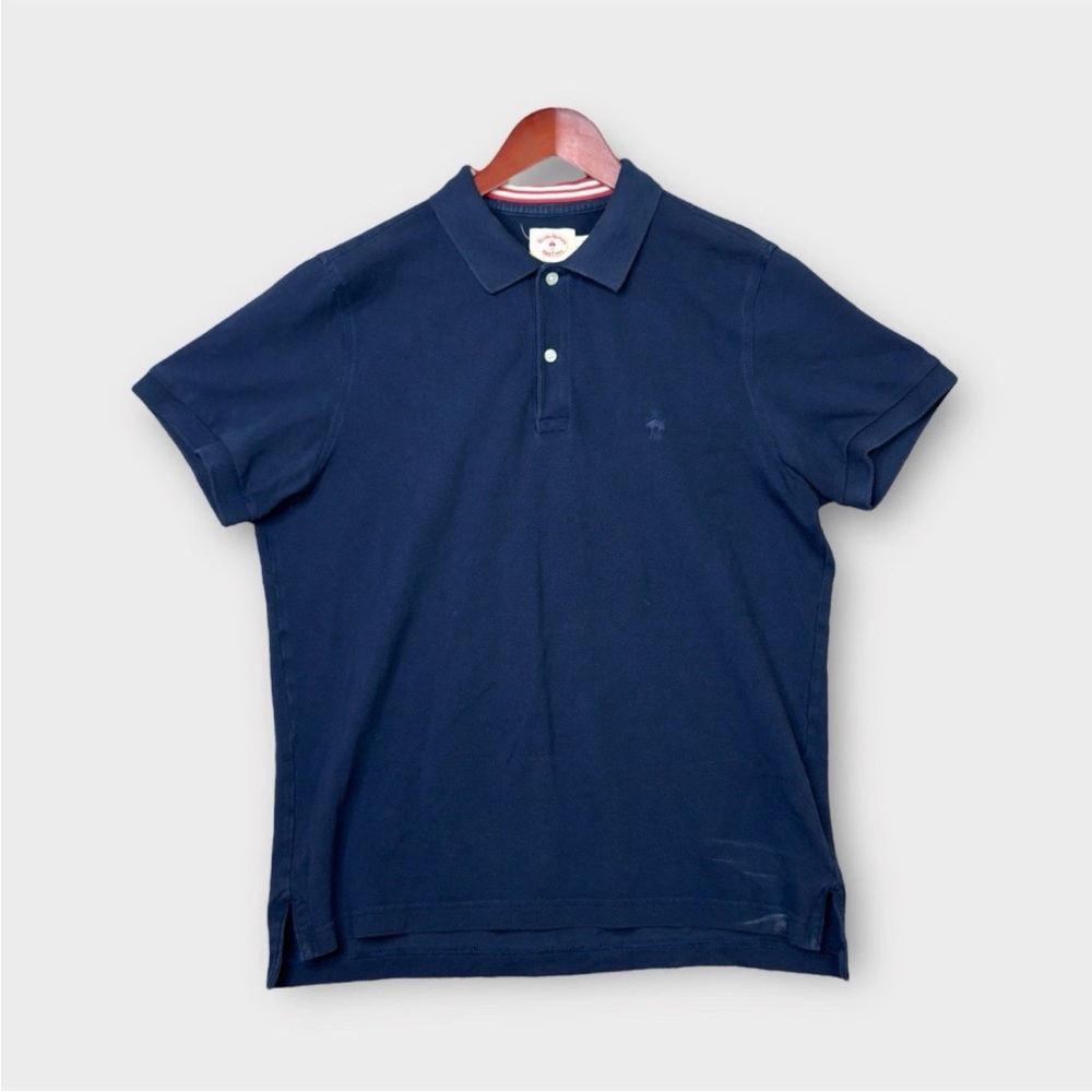 Brooks Brothers Red Fleece Performance Polo Shirt Mens Large Navy Blue Golf